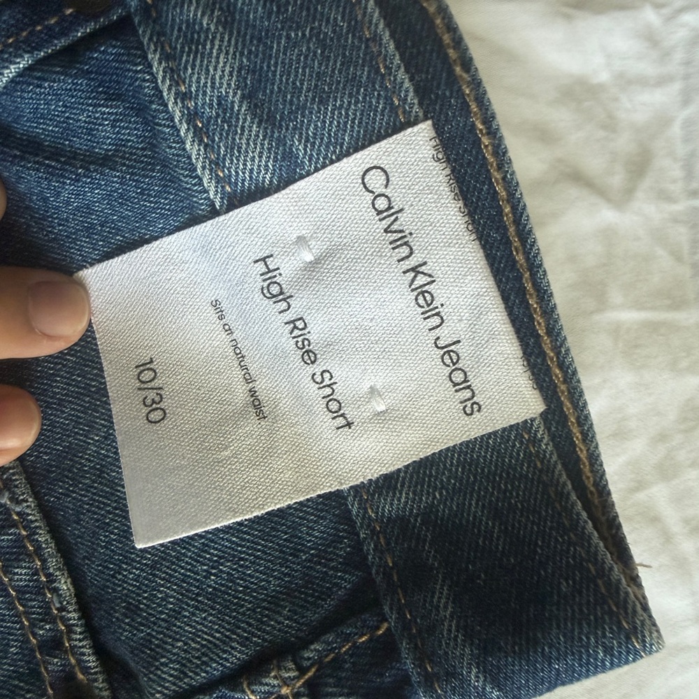 Calvin Klein Jeans Dark Blue Denim High-Rise Shorts